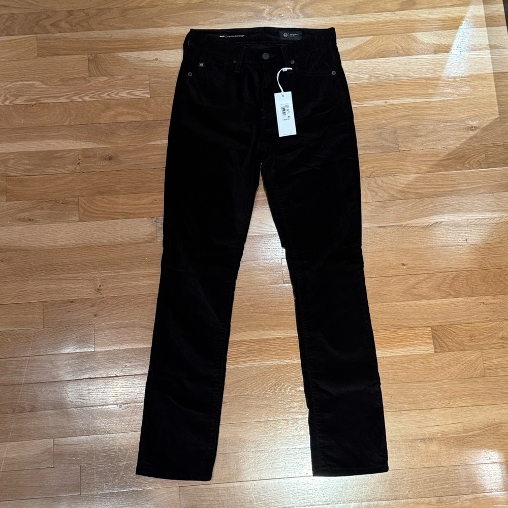 AG Adriano Goldschmied Women's Straight Leg Jeans in Black
